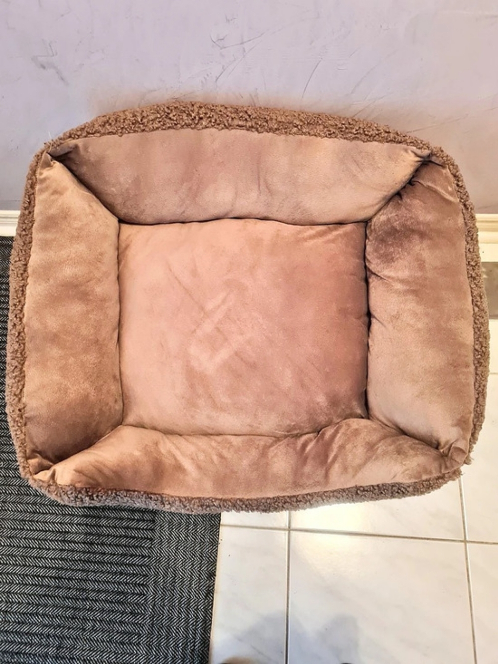 Wags & Smiles Plush Dog Bed in Brown